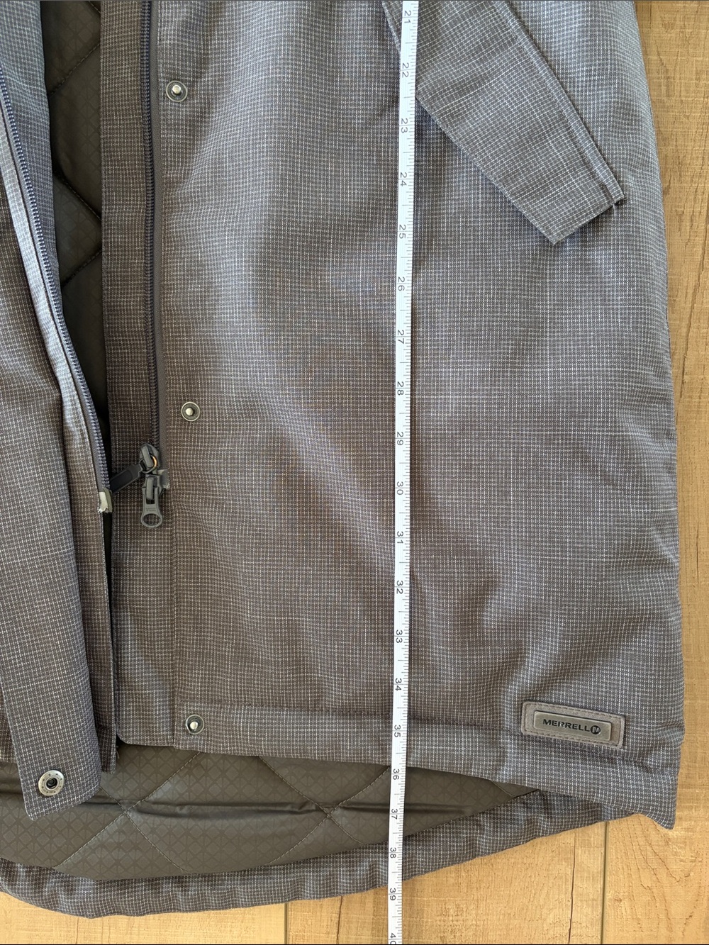 Merrell Women's Gray Long Puffer Parka with Faux Fur Trim - Picture 10 of 10